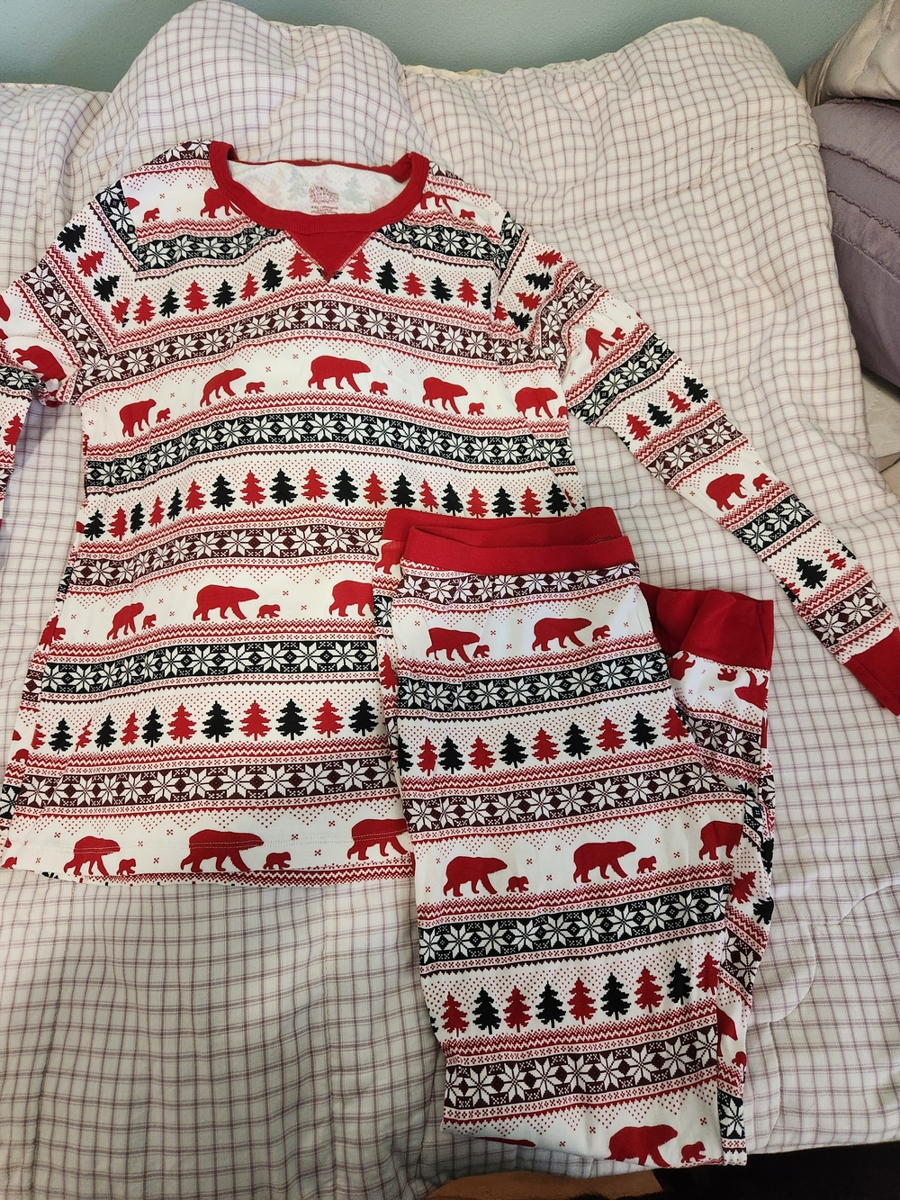 Wondershop Red, Black & White Bear Print Pajama Set